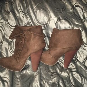 Brown suede boots